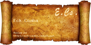 Eck Csaba névjegykártya