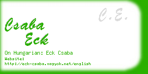 csaba eck business card